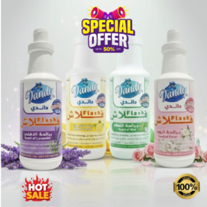 عرض 4 منظف فلاش داندي برائحة الليمون و النعناع و الورد و اللافندر